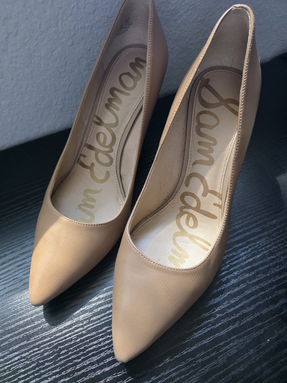 Sam Edelman Beige Pointed Toe Pumps